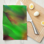 Profunditeit en gekleurde reliëf, groen overheerst theedoek (Quarter Fold)