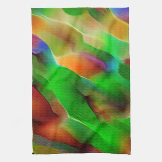 Profunditeit en gekleurde reliëf, groen overheerst theedoek (Verticaal)