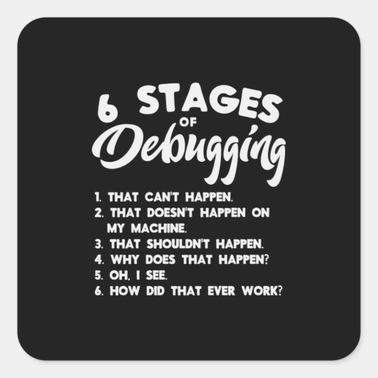 Progammer 6 stadia van het zuiveren vierkante sticker (Voorkant)