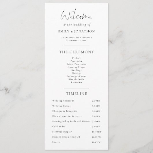 Program and Menu combined with photo Wedding (Voorkant)