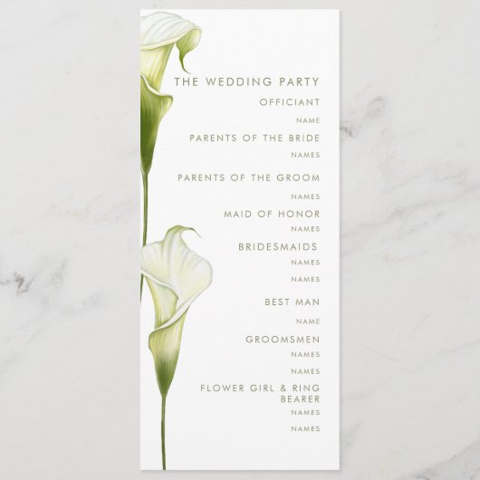 Program for a modern wedding. programmakaart (Achterkant)