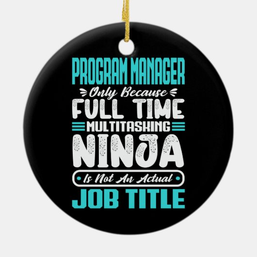 Program Manager Functie Beroep Beheren Vaardighede Keramisch Ornament (Achterkant)