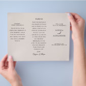 Program Minimalist Timeline for a Modern Wedding. Flyer (Hand)