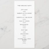 Program Modern Wedding. Programmakaart (Achterkant)