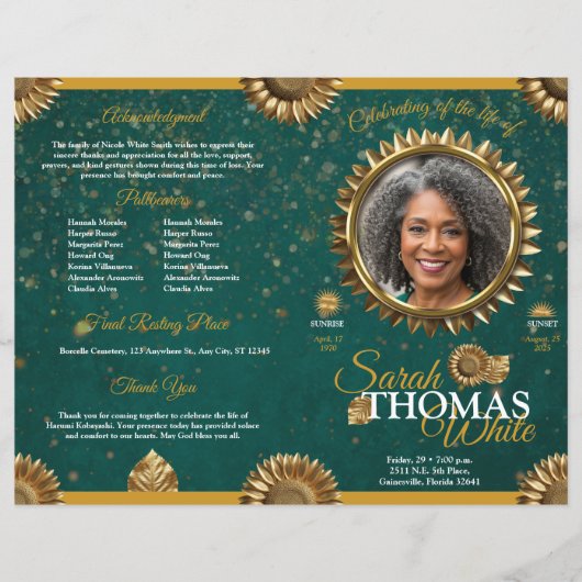 Programa Celebración de la Vida de Oro y Verde (Voorkant)