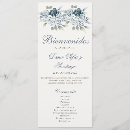 Programa de Blue Wedding en español Programmakaart (Voorkant)