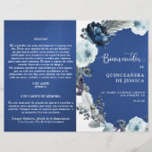 Programa de Quinceañera Azul Rey Azul Marino (Voorkant)