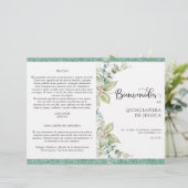 Programa de Quinceañera Verde con Hojas (Staand voorkant)