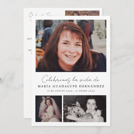 Programa Funerario Cristiano en Español Uitvaart Kaart (Voorkant / Achterkant)