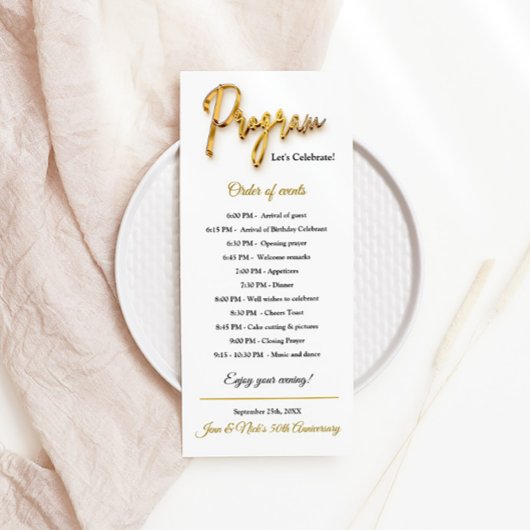 Programma - 3D Gold Tex Minimalistisch Ontwerp