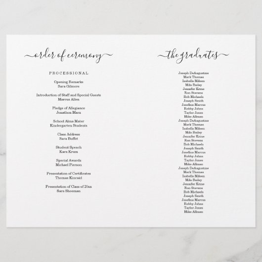 Programma Afstuderen kleuterschool (1 col) Flyer (Achterkant)