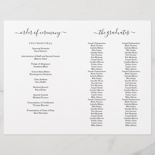 Programma Afstuderen kleuterschool (2 kol.) Flyer (Achterkant)