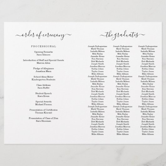 Programma Afstuderen kleuterschool (3 kol.) Flyer (Achterkant)