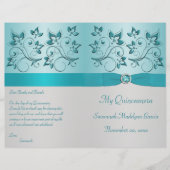 Programma Aqua en Silver Floral Quinceanera (Voorkant)