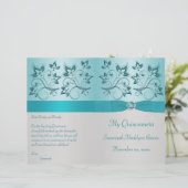 Programma Aqua en Silver Floral Quinceanera (Staand voorkant)