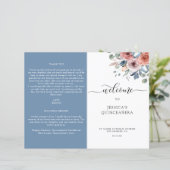 Programma Blauwe en Blush Floral Quinceanera (Staand voorkant)