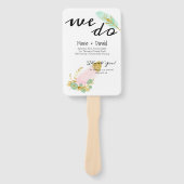 Programma Boho Pink en Gold Feathers Handwaaier (Voorkant)