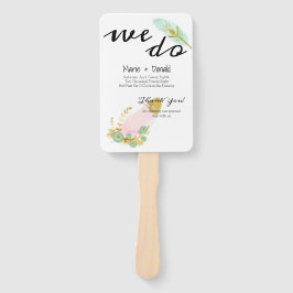 Programma Boho Pink en Gold Feathers Handwaaier