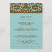 programma Brown Damask Wedding Programmakaart (Voorkant)