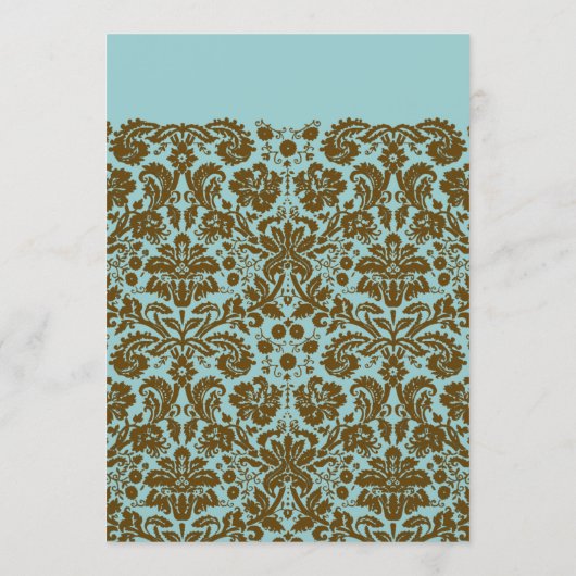 programma Brown Damask Wedding Programmakaart (Achterkant)