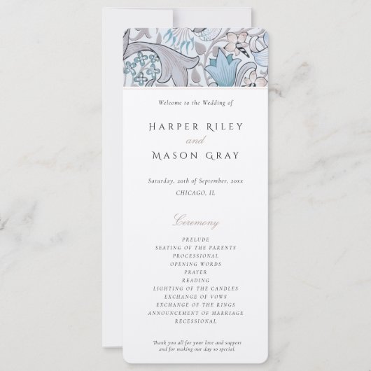 Programma Bruiloft Gouden Lelies William Morris (Voorkant)