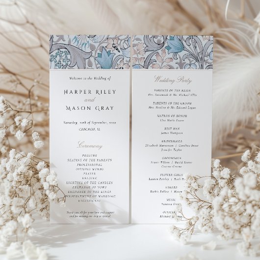 Programma Bruiloft Gouden Lelies William Morris