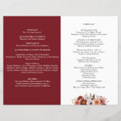 Programma Burgundy en Blush Floral Quinceanera (Achterkant)