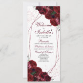 Programma Burgundy Floral Quinceanera (Voorkant)