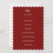 Programma Ceremonie Elegante Kant Rode Kaart (Achterkant)
