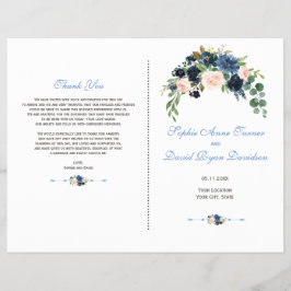 Programma Charm Navy Blue Blush Flowers Bloom Flyer