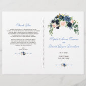 Programma Charm Navy Blue Blush Flowers Bloom Flyer (Voorkant)