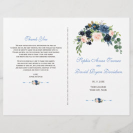 Programma Charm Navy Blue Blush Flowers Bloom Flyer