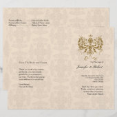 Programma Cream and Gold Damask Wedding (Voorkant / Achterkant)