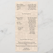 Programma Cream and Gold Damask Wedding Programmakaart (Achterkant)