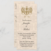 Programma Cream and Gold Damask Wedding Programmakaart (Voorkant / Achterkant)