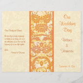 Programma Cream, Oranje, Gold Damask Wedding (Voorkant)
