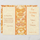 Programma Cream, Oranje, Gold Damask Wedding (Voorkant / Achterkant)