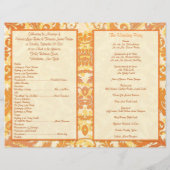 Programma Cream, Oranje, Gold Damask Wedding (Achterkant)