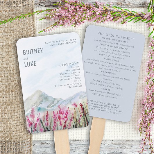 Programma Dusty Blue Waterverf Mountain Meadow Handwaaier