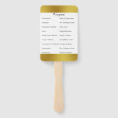 Programma Elegant Black White en Gold Afstuderen Handwaaier (Achterkant)