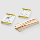 Programma Elegant Black White en Gold Afstuderen Handwaaier (Niet-gemonteerd)