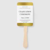 Programma Elegant Black White en Gold Afstuderen Handwaaier (Voorkant)