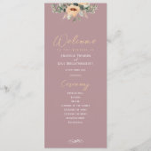 Programma - Elegant bloemroze, Bruiloft Programmakaart (Voorkant)