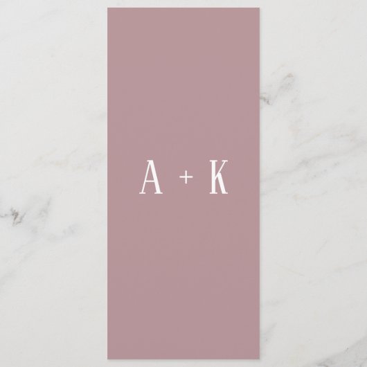 Programma - Elegant bloemroze, Bruiloft Programmakaart (Achterkant)