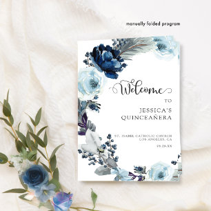 Programma Elegant Blue Quinceañera Floral