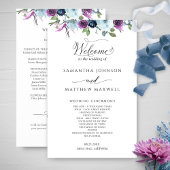 Programma Elegant Floral Paars en Blue Wedding