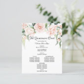 Programma Elegant Pink Floral Quinceanera (Staand voorkant)