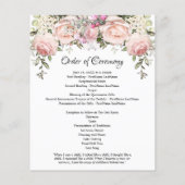 Programma Elegant Pink Floral Quinceanera (Achterkant)