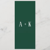 Programma - Elegante bloemen donkergroen, bruiloft Programmakaart (Achterkant)