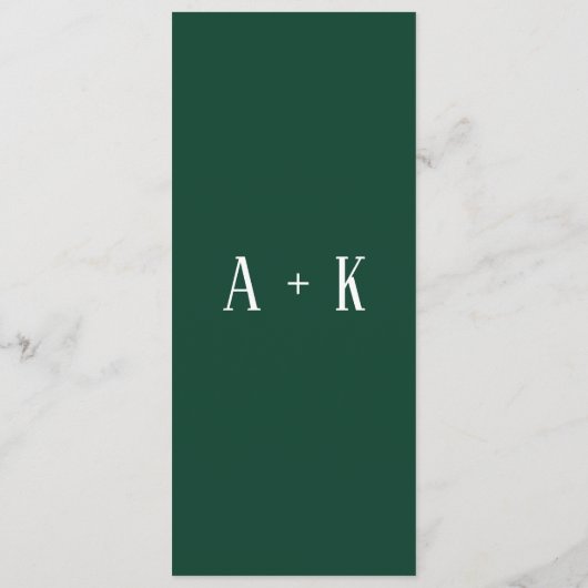 Programma - Elegante bloemen donkergroen, bruiloft Programmakaart (Achterkant)